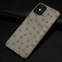 100 original natural ostrich phone case for iphone 13 12 pro max 11 x xs xr 8 plus 6 6s 7 se 2020 luxury real skin armor cover