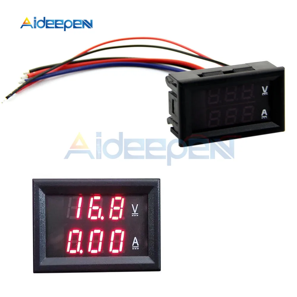 Voltímetro Digital para coche, amperímetro de CC 0-100V, 10A, 50A, 100A, pantalla LED de 0,56 pulgadas, regulador de voltaje, medidor de voltios, Detector