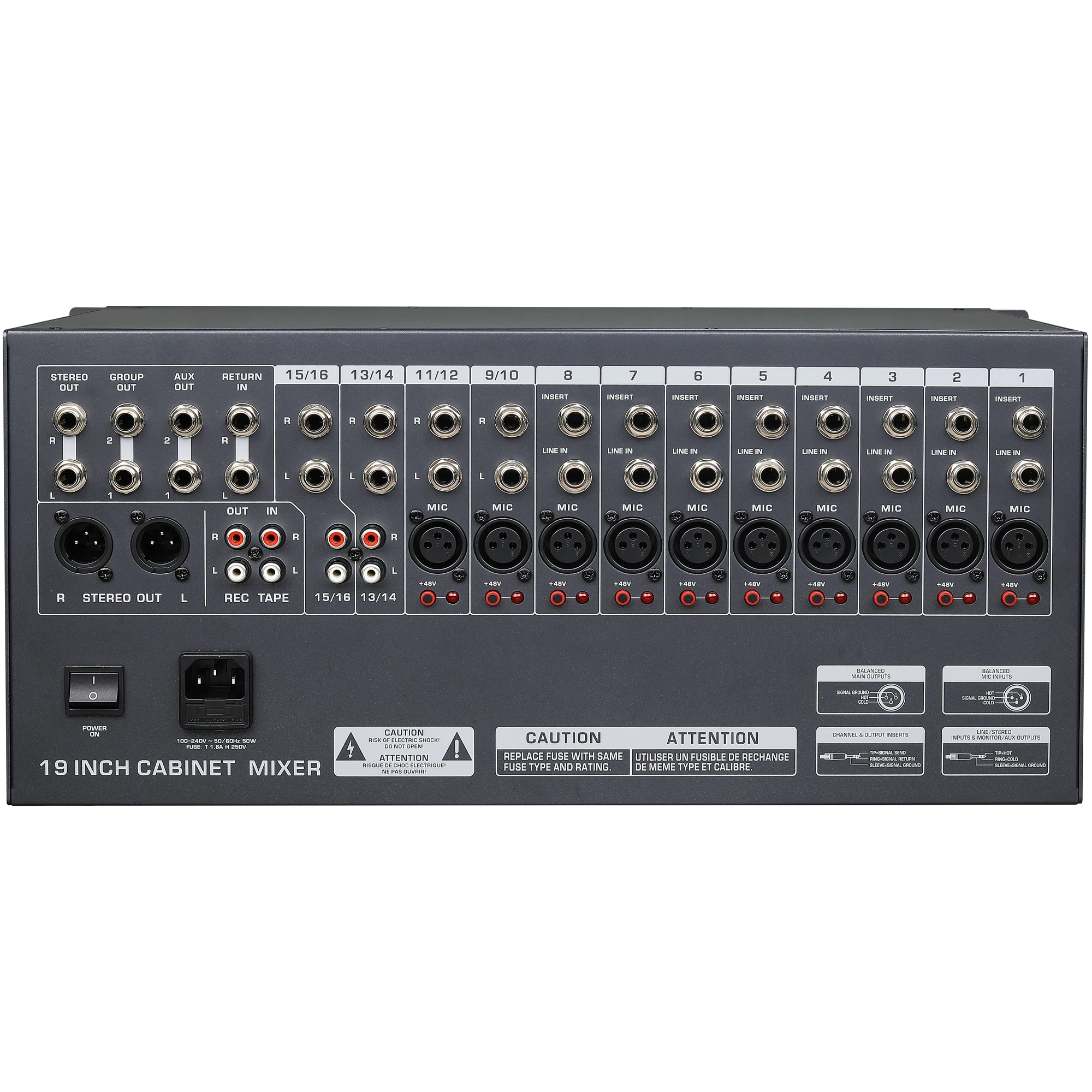 Профессиональный звуковой микшер стойка монтируемый миксер Bluetooth 12 каналов 16 DJ