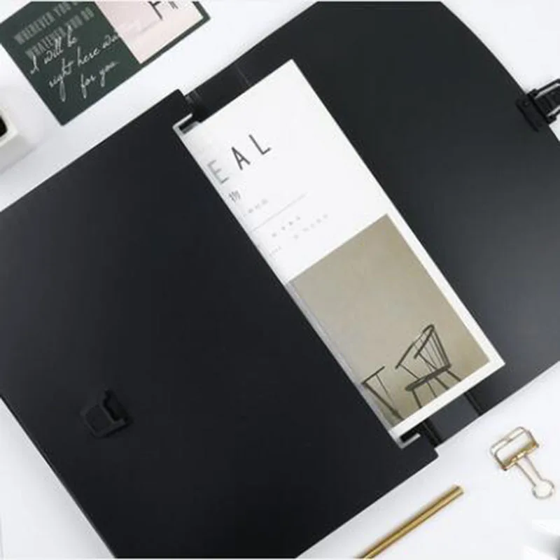 

A4 Simple Retro Business Student Multi Layer Expanding Folders Pocket Folder Portable Business Bag Office School Supplies