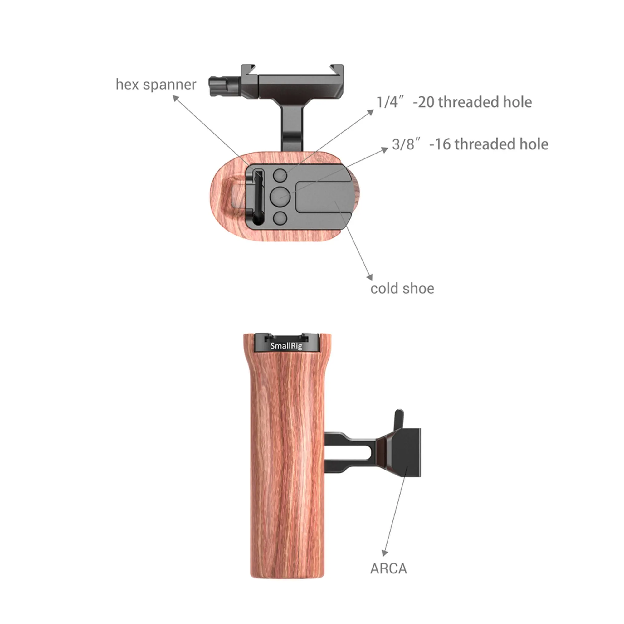 SmallRig qr-камера l-кронштейн Arca совместимая деревянная боковая ручка для Nikon Z6 L Пластина A7M3 l-кронштейн с башмаком для DIY 2399