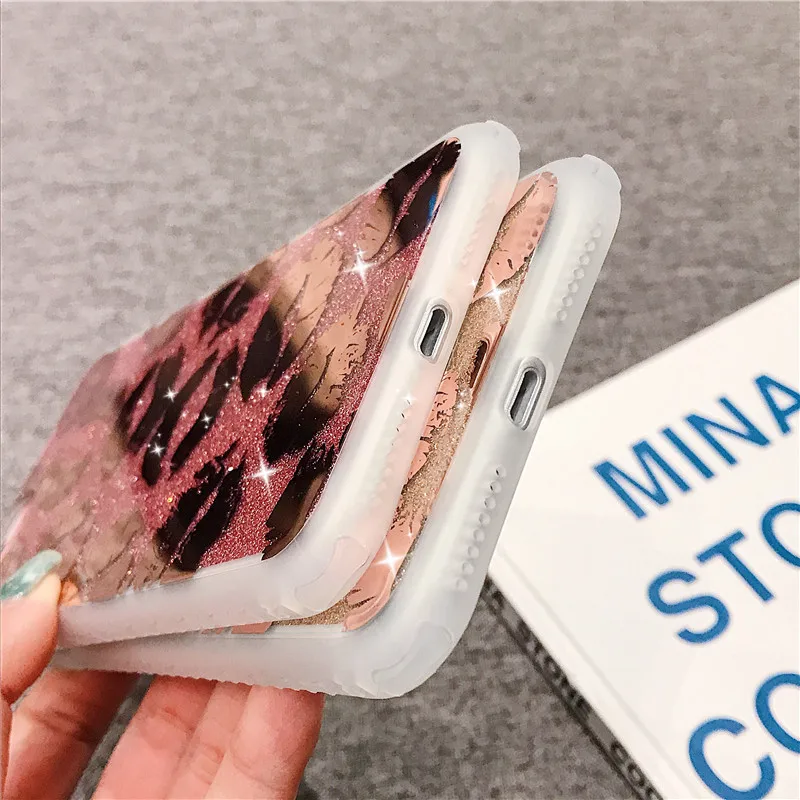 Мобильный телефон сумки для iPhone 6 6S 6Plus Plus 7 8 X XS Max блестящий розовый чехол