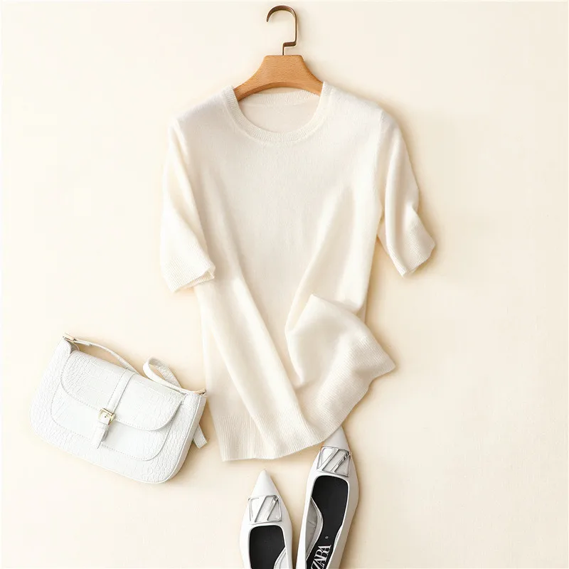 Кашемировый короткий женский свитер naizaiga весна-лето 100% BYD8 | Женская одежда