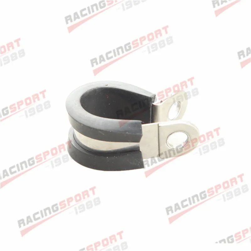 

25PCS Cushioned Hose Mounting Clamp Loop Strap 304 Stainless Steel 3/8" Black