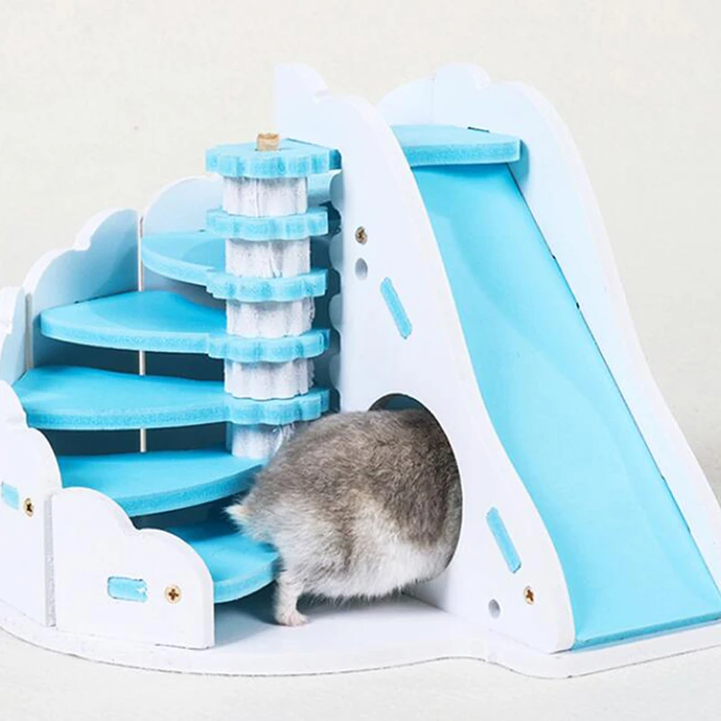 Водонепроницаемый деревянный дом хомяка милый экологически чистый просмотр