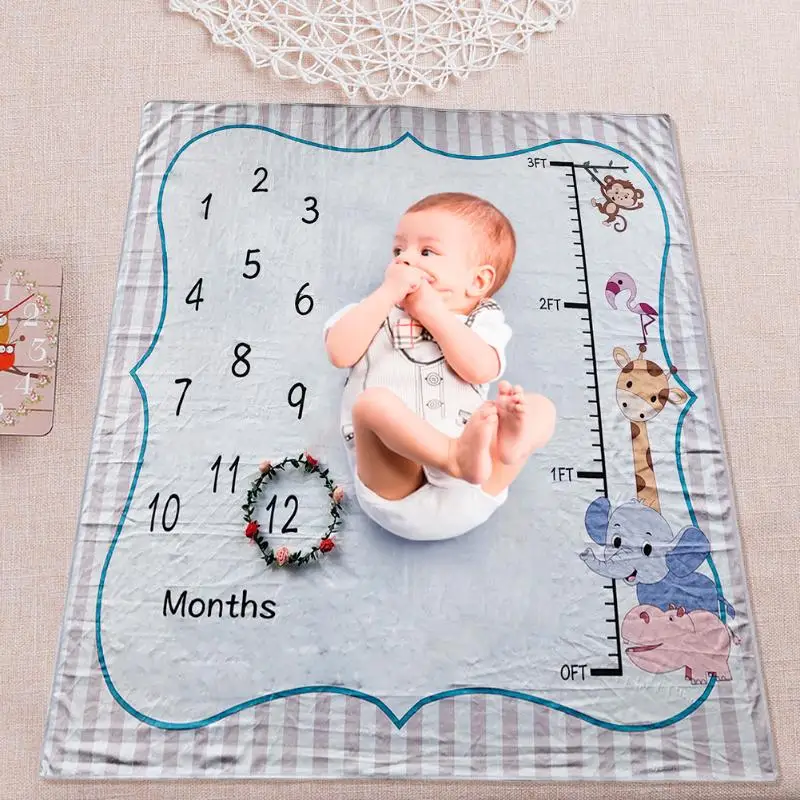 Новорожденный ребенок ежемесячный рост веха Одеяло фотография реквизит Фон