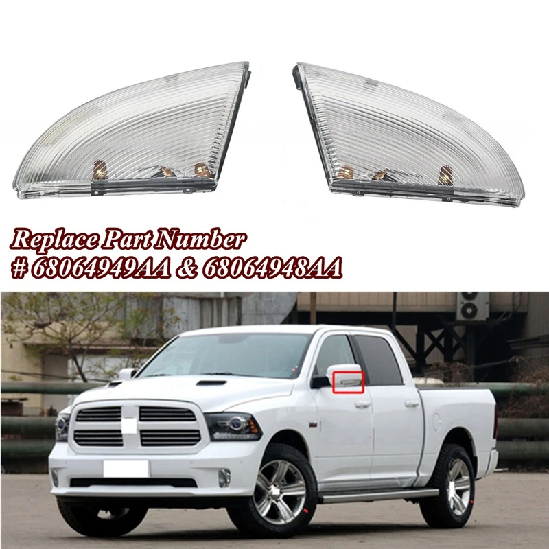 

Car Front Driver & Passenger Side Mirror Turn Signal Light for 09-14 Dodge Ram 1500 &10-14 2500 68064949AA 68064948AA