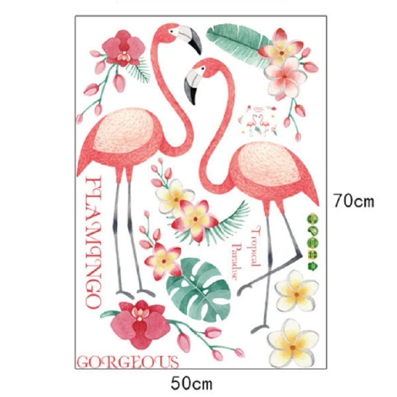 Gorgeous Flamingo Bird Wall Stickers For Shop Office Home Decorations Diy Bedroom Living Room Wall Mural Art Pvc Decals images - 6