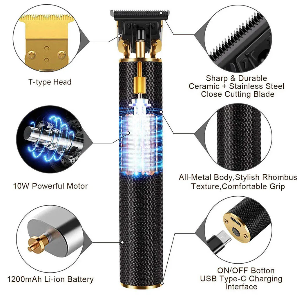 Pro T Outline Clippers Trimmer Electric Li Blade Grooming Cordless Rechargeable Professional 0mm B | Бытовая техника