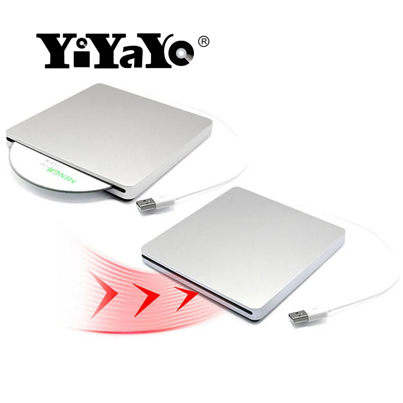YiYaYo USB 2 0 DVD привод CD ROM Проигрыватель RW горелки писатель RAM Оптический для Apple Macbook