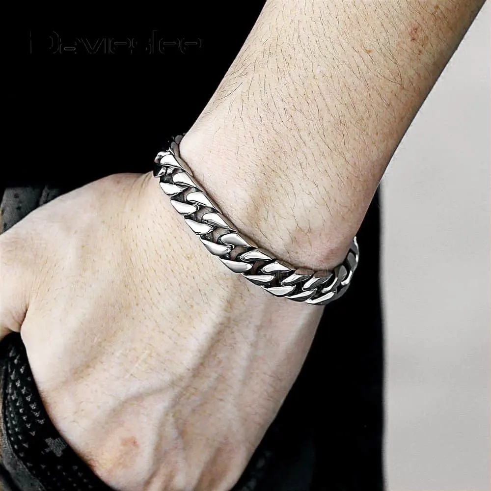 Мужской браслет из нержавеющей стали 316L 10 мм панцирная цепочка для мужчин