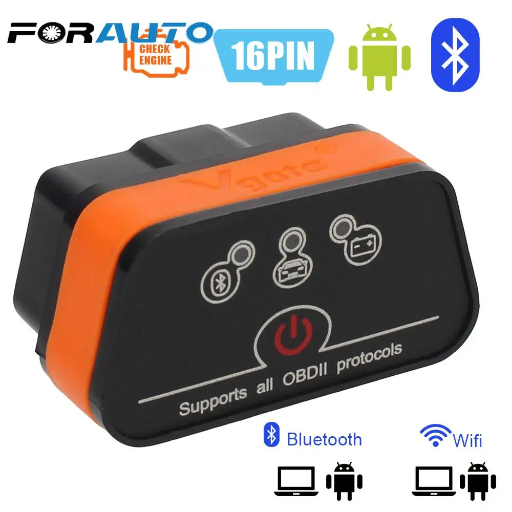 ELM327 OBD2 For Android Code Reader WIFI/Bluetooth Automotive Diagnostic Scanner Vgate Icar2 Auto Diagnostic Tool