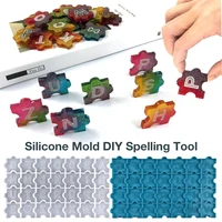 alphabet puzzle module silicone mold epoxy silicone mold diy diy spelling game learning educational toy for toddler