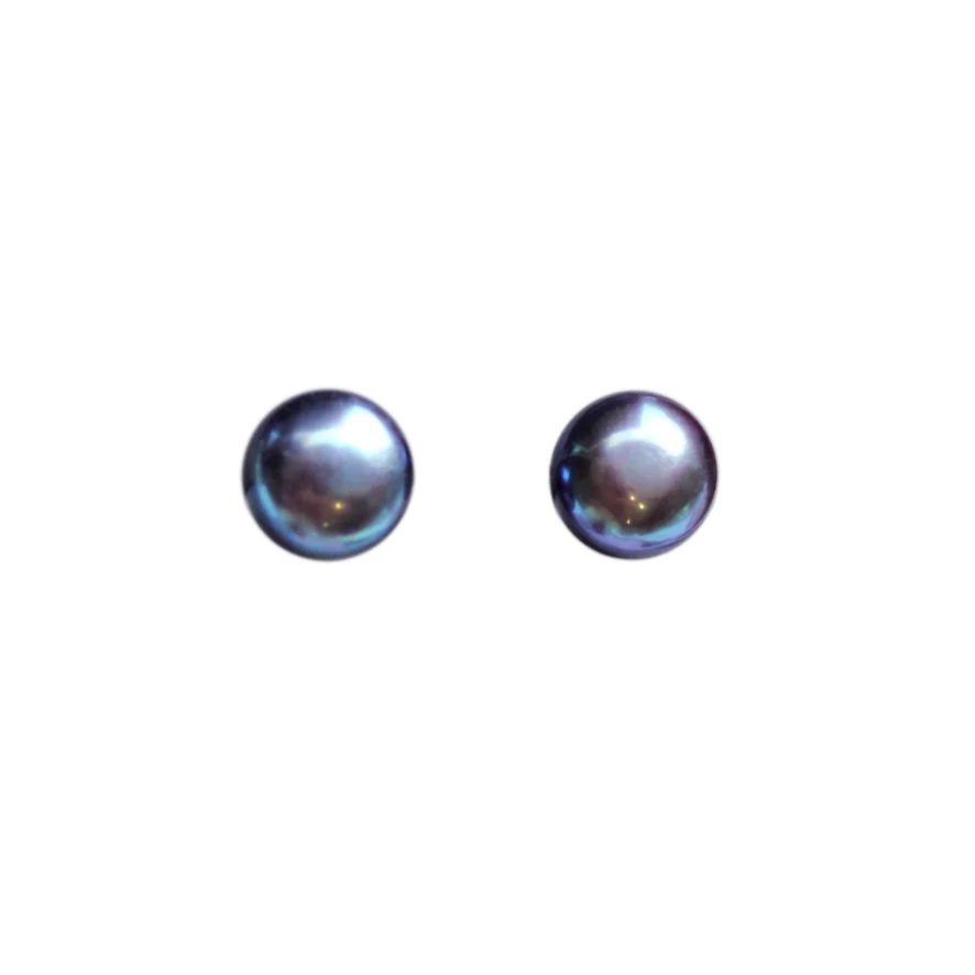

Minimalist Female Black Pearl Small Earring Classic Sterling Silver Stud Earrings For Women Cute Bridal Round Wedding Earring
