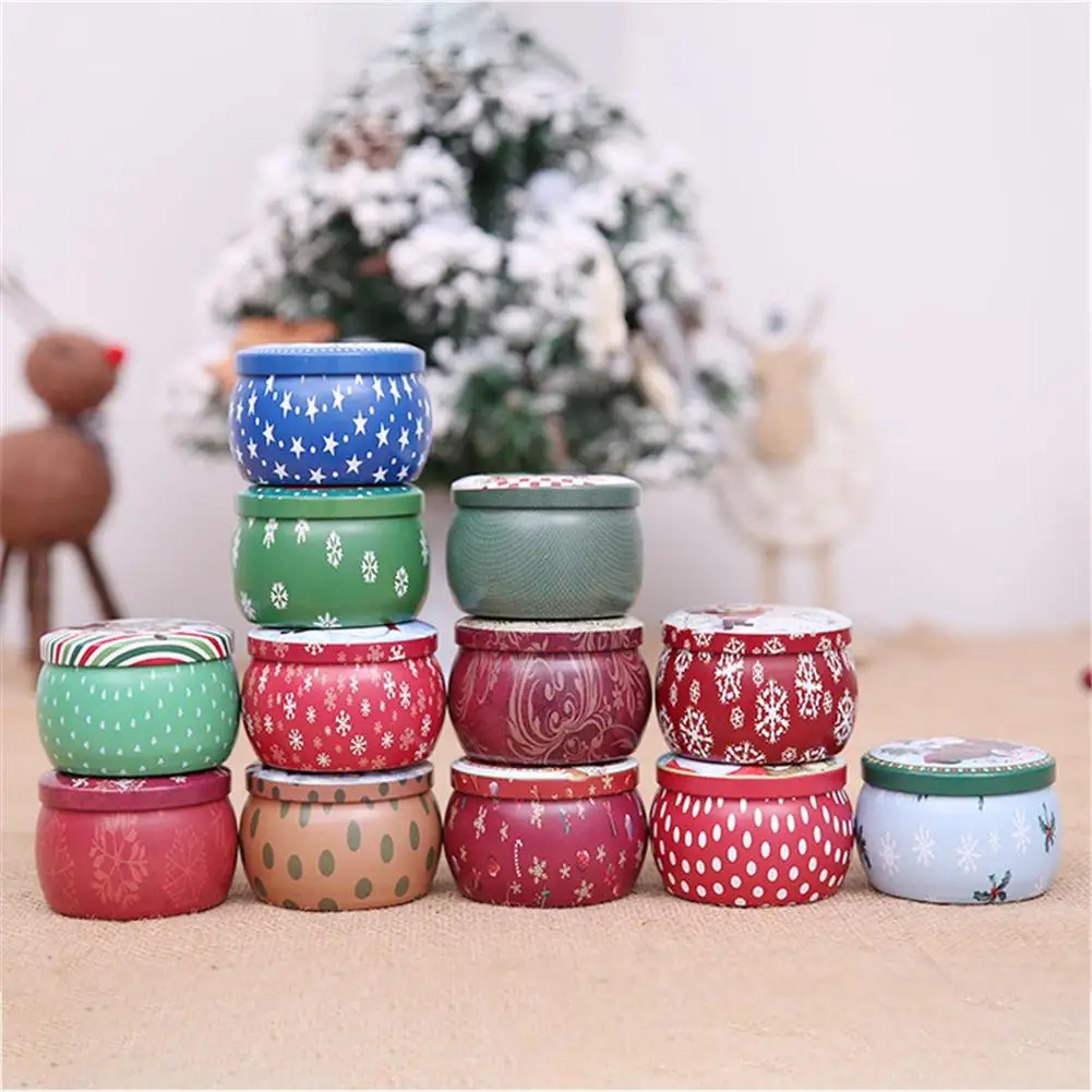 1 шт. Рождественская жестяная коробка Санта Клаус Снеговик Мини для печенья
