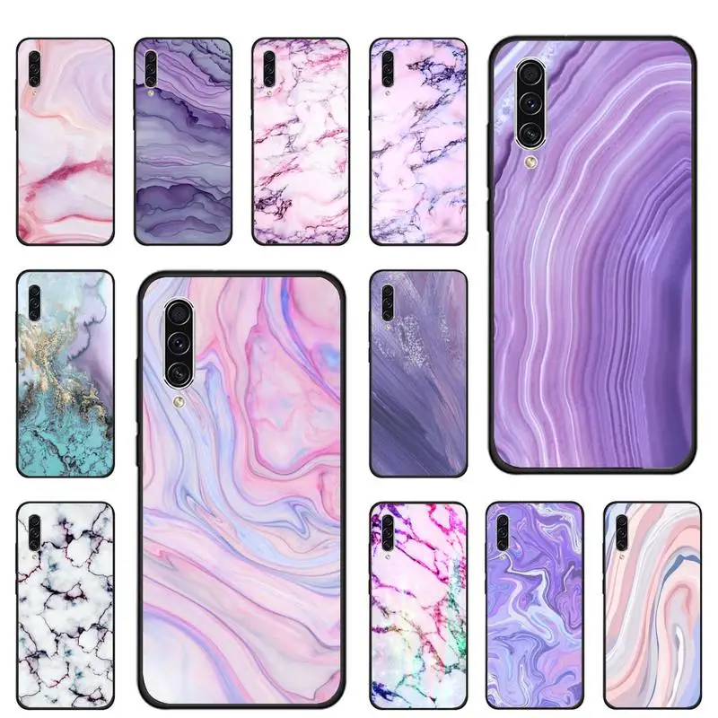 

Luxury marble shiny purple Smooth Phone Case For Samsung galaxy S 7 8 9 10 20 edge A 6 10 20 30 50 51 70 note 10 plus Soft