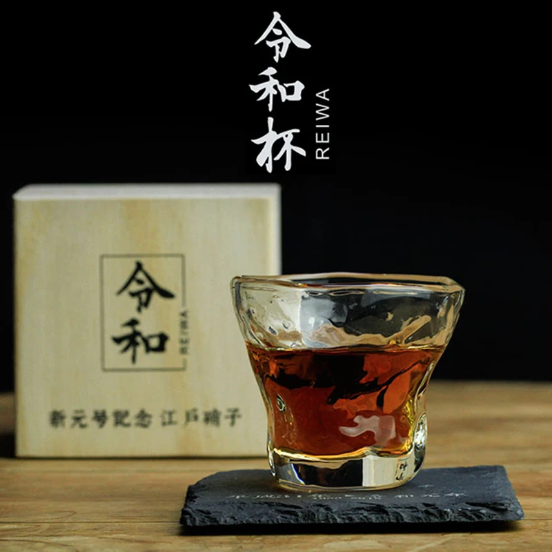 

Limited collection! Japanese Edo Glass Tea Cup Ins Style Whiskey Drinking Glass Free Present Box