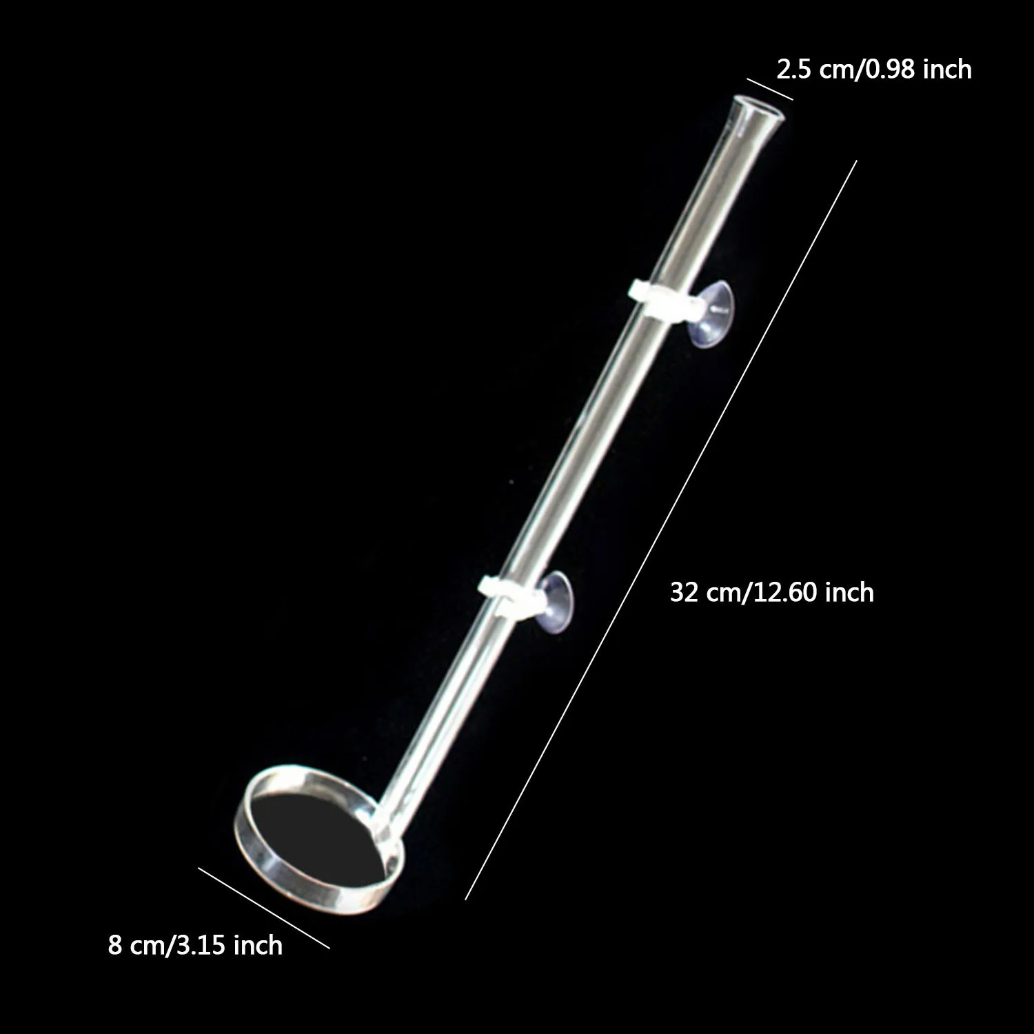 Behogar Aquarium Glass Feeder Transparent Acrylic Shrimp Food Feeding Tube with 8cm Dish Bowl for Fish Tank Accessories | Дом и сад