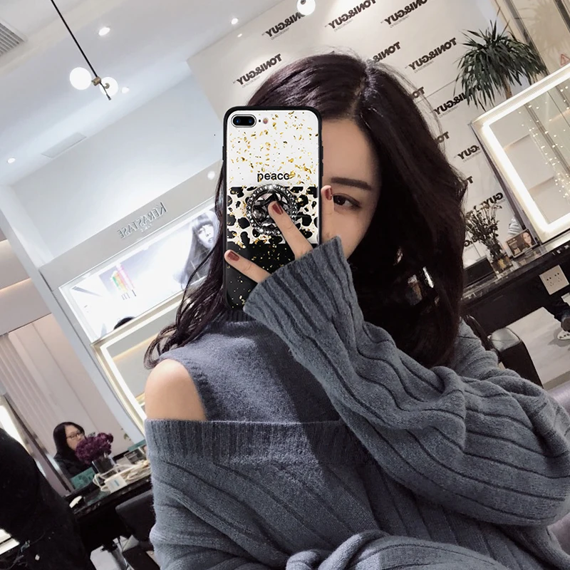 Роскошный Блестящий 3D чехол с леопардовым принтом для iPhone 6, 7, 8 Plus, X, XR, Xs, Max, Кристальный держатель для samsung S8, S9, S10, Note 8, 9, чехол