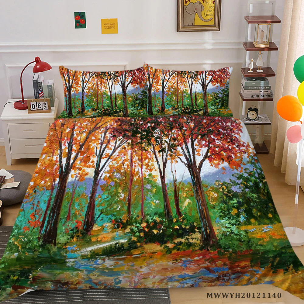 

3D Bedding Set King Size Duvet Cover Set 2/3 Pcs Natural Landscape Animals Printing Bedroom Decor