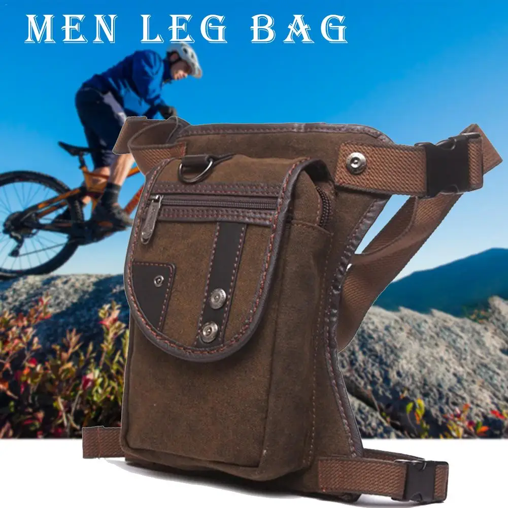 

Винтажная мотоциклетная сумка на ногу, холщовая износостойкая поясная сумка с несколькими карманами для мужчин, для путешествий, скалолазания, езды на велосипеде