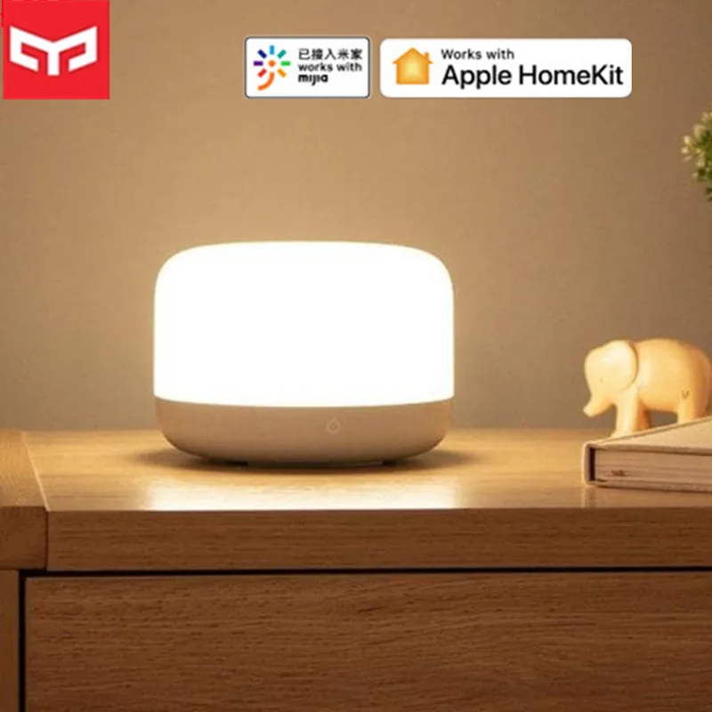 Xiaomi Mijia Yeelight прикроватная лампа WiFi/Bluetooth умный комнатный Диммируемый ночной Светильник Приложение Поддержка для Apple HomeKit спальни огни