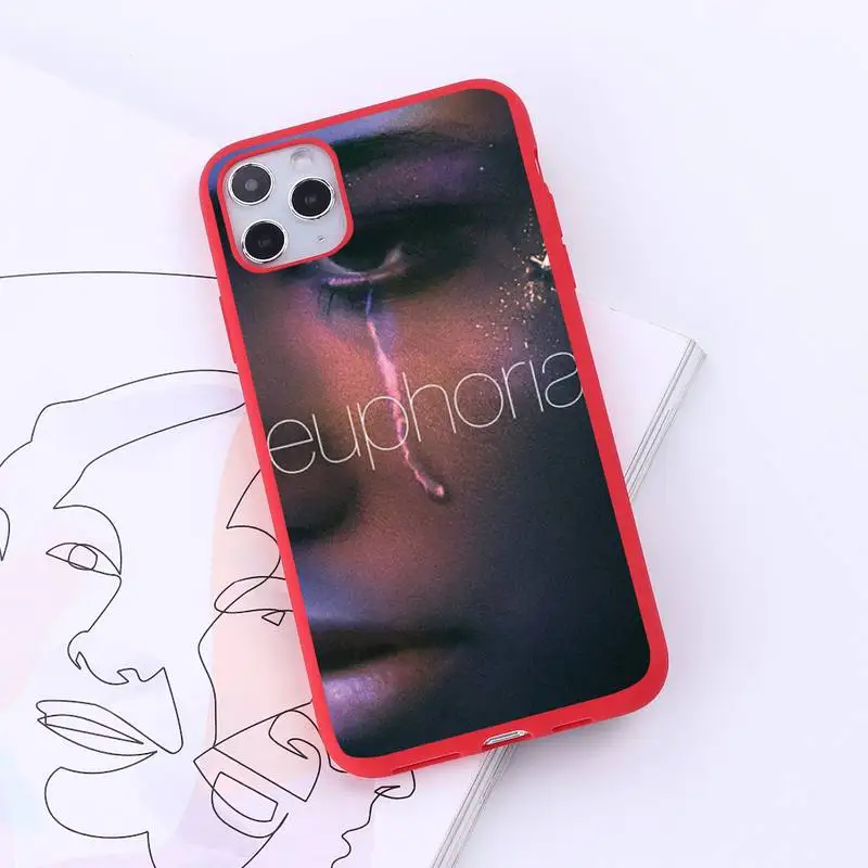 

American TV Series Euphoria Phone Case Red Candy Color for iPhone 6 7 8 11 12 s mini pro X XS XR MAX Plus