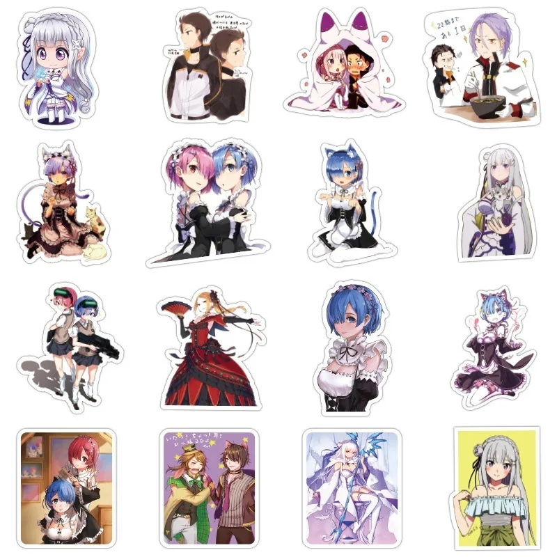 1050pcs relife in a different world from zero stickers for motorcycle phone skateboards laptop luggage bicycle anime stickers free global shipping