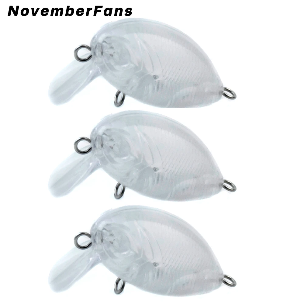 

NovemberFans 15pcs/lot Mini CrankBait Unpainted Hard Plastic Wobblers 4cm 3g Crank Fishing Tackle Lures Blanks Small Baits DIY