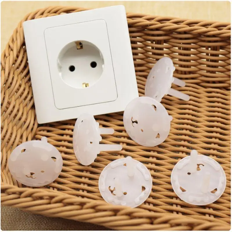 

10pcs Bear EU Power Socket Electrical Outlet Baby Kids Child Safety Guard Protection Anti Electric Shock Plugs Protector Cover