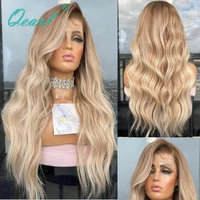 women hair wigs loose deep wave lace front wig 13x413x6 ombre blonde colored human hair wig bleached knot remy hair 150 qearl