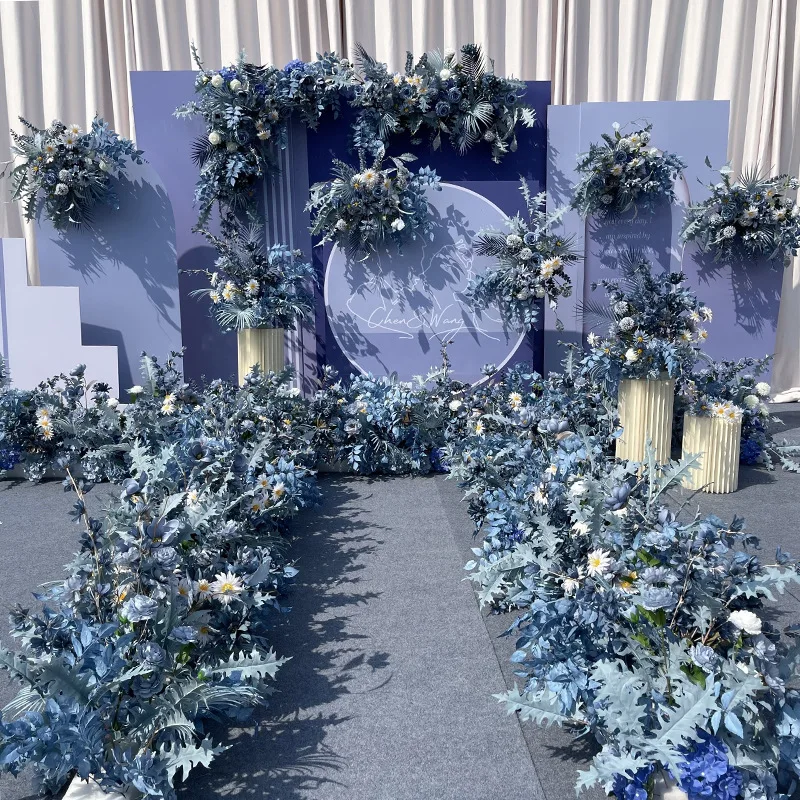 Искусственный туман голубой цвет искусственный пластиковый цветок для