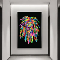 water color lion art posters and prints abstract animals canvas art wall paintings cool lion hair pictures for living room decor