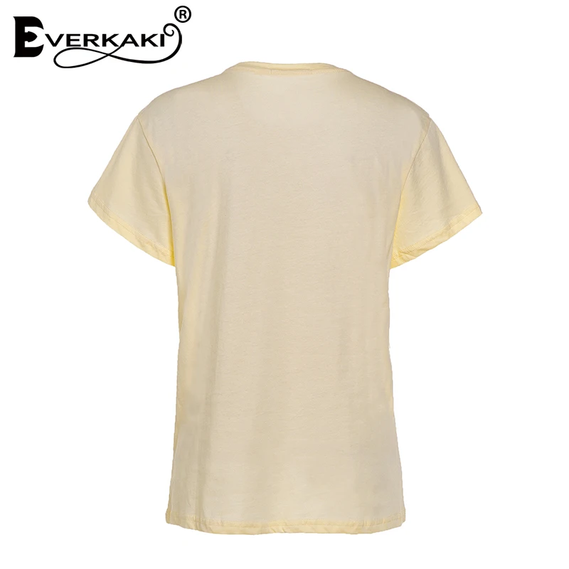 Everkaki, Boho, смешная, Vogue, с принтом, футболка, топы, женская, повседневная, короткий рукав, хлопок, богемный стиль, для девушек, футболка, топ, женский,, лето, Новинка