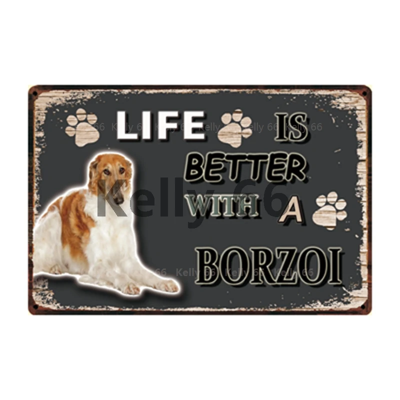 [Kelly66] домашних животных жизнь лучше с рисунком пуделя для Borzoi Хаски Мопс
