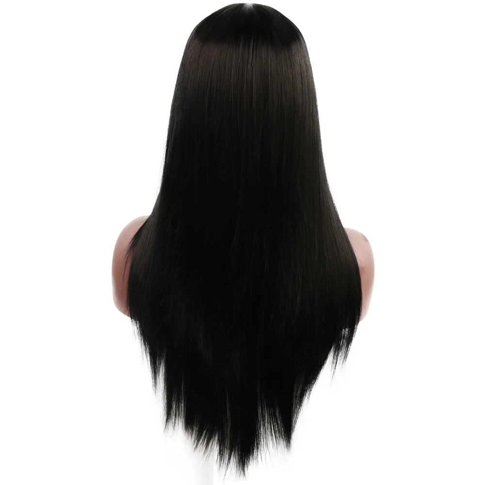 

WEILAI Long straight hair black synthetic wig female fashion female cosplay party Christmas wig 64 cm synthetic wig