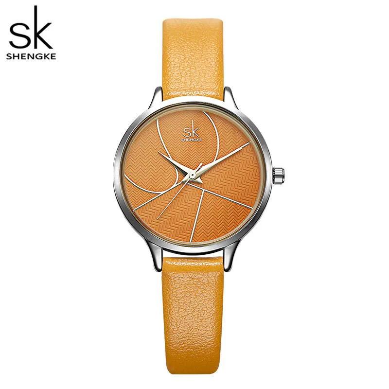 

Women Watches Ladies Casual Leather Quartz Watch Shengke Simple Female Clock Relogio Feminino Montre Femme Zegarek Damski