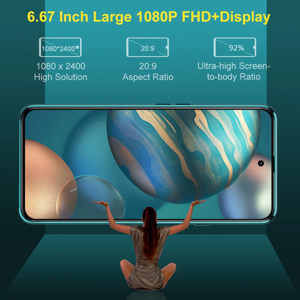 Cena Cubot X50 Smartphone (2021)  8GB RAM + ROM 256GB (rozszerzenie Do 256GB), Quad Camera 64MP, Kamera Przednia 32MP,Ekran FHD+ 6,67 Cala,bateria 4500mAh (typ), Telefon Komórkowy 4G LTE Cellulare Dual SIM, NFC, Andriod 11