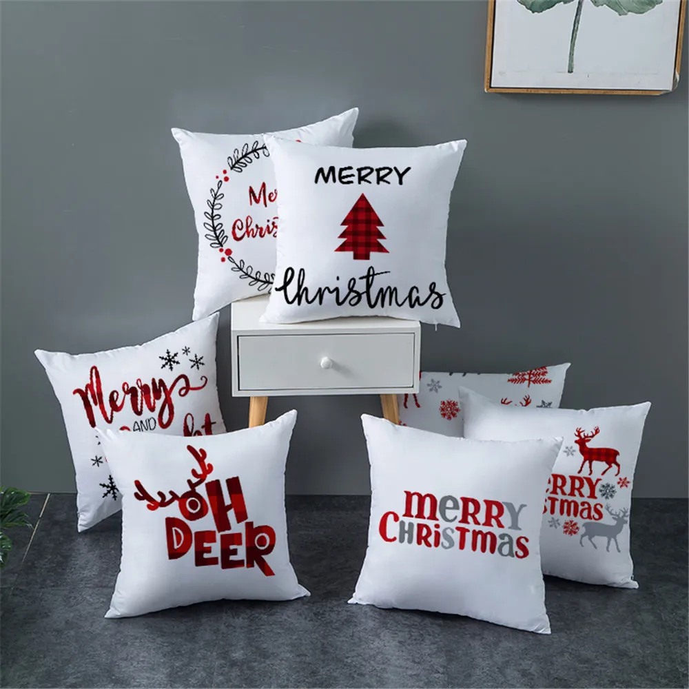 

Christmas Pillowcase Decorative Sofa Cushion Peach skin Case Bed Pillowcover Car Case navidad Home christmas decorations 45*45cm