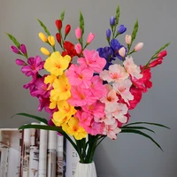 1pc gladiolus artificial silk flowers orchid fake flower for wedding party home festival decoration table flower arrangement