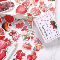 100 pcs strawberry afternoon tea cute creative stickers kawaii decorative scrapbooking album journal planners decals stickers