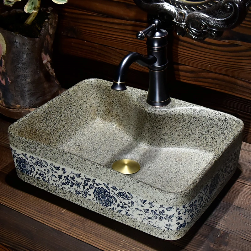 Настольная раковина Ретро умывальник Ванная комната балкон Керамика Античная