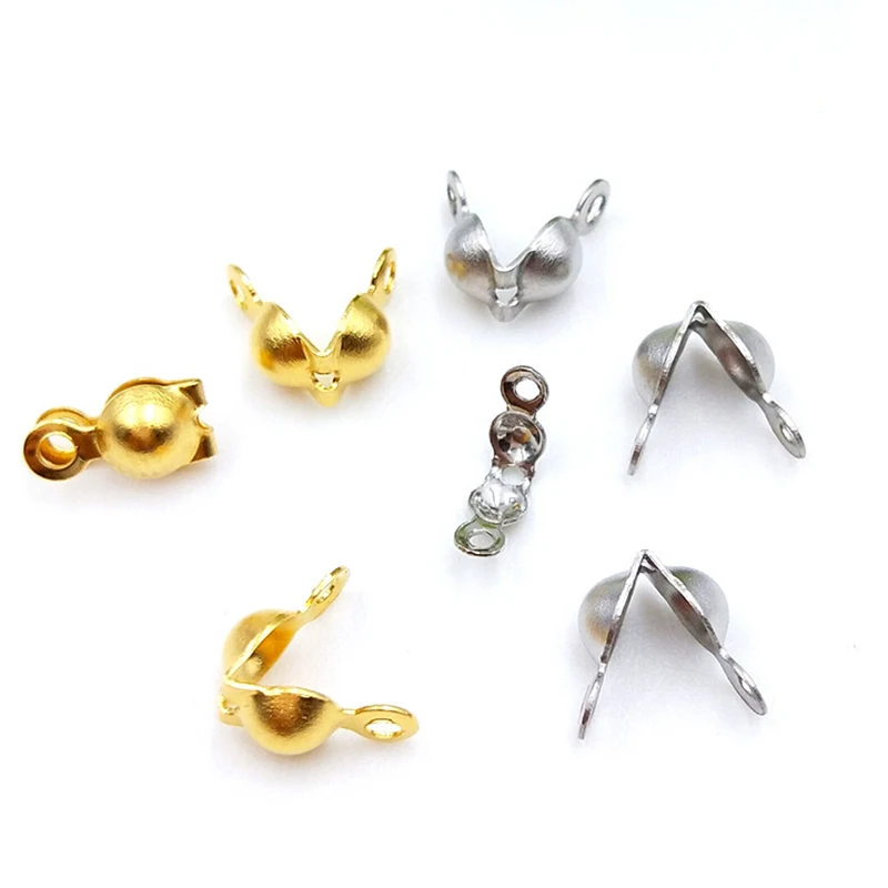 100 шт./лот бусины из нержавеющей стали золотого цвета коннектор для шаровой цепи 4
