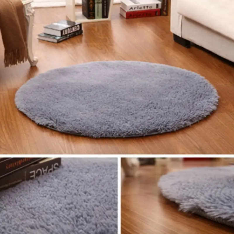 Шелковые плюшевые круглые одеяла красочные ручные Ковровые Коврики для спальни