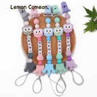 customizable diy baby pacifier clip personalised name silicone panda edible grade newborn holder soother chew toy dummy clip