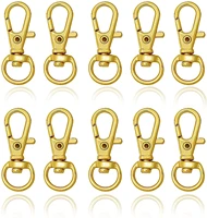 kaobuy 50pcs golden swivel lobster claw clasps swivel snap hooks clasp jewelry making supplies keychain diy accessories with box