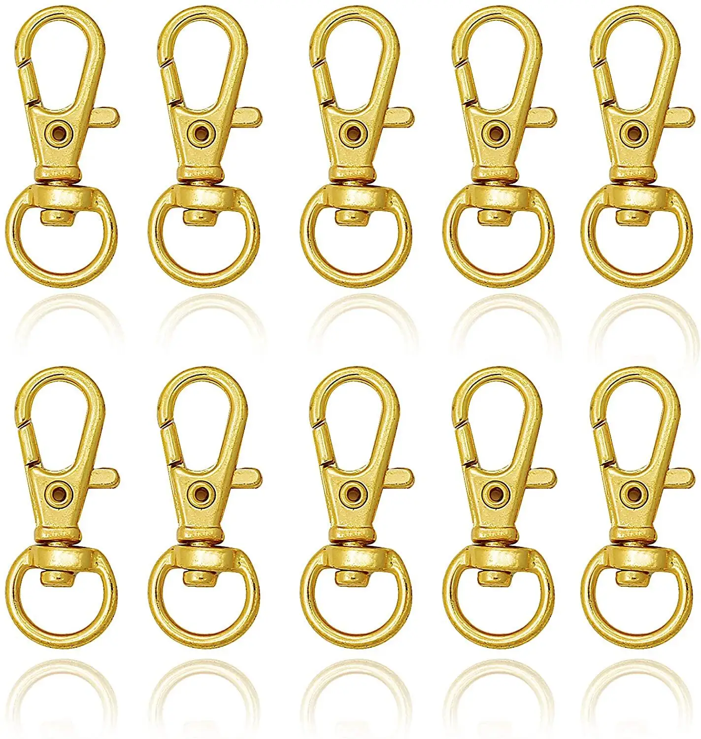 KAOBUY 50Pcs Golden Swivel Lobster Claw Clasps Snap Hooks Clasp Jewelry Making Supplies Keychain DIY Accessories with Box | Дом и сад