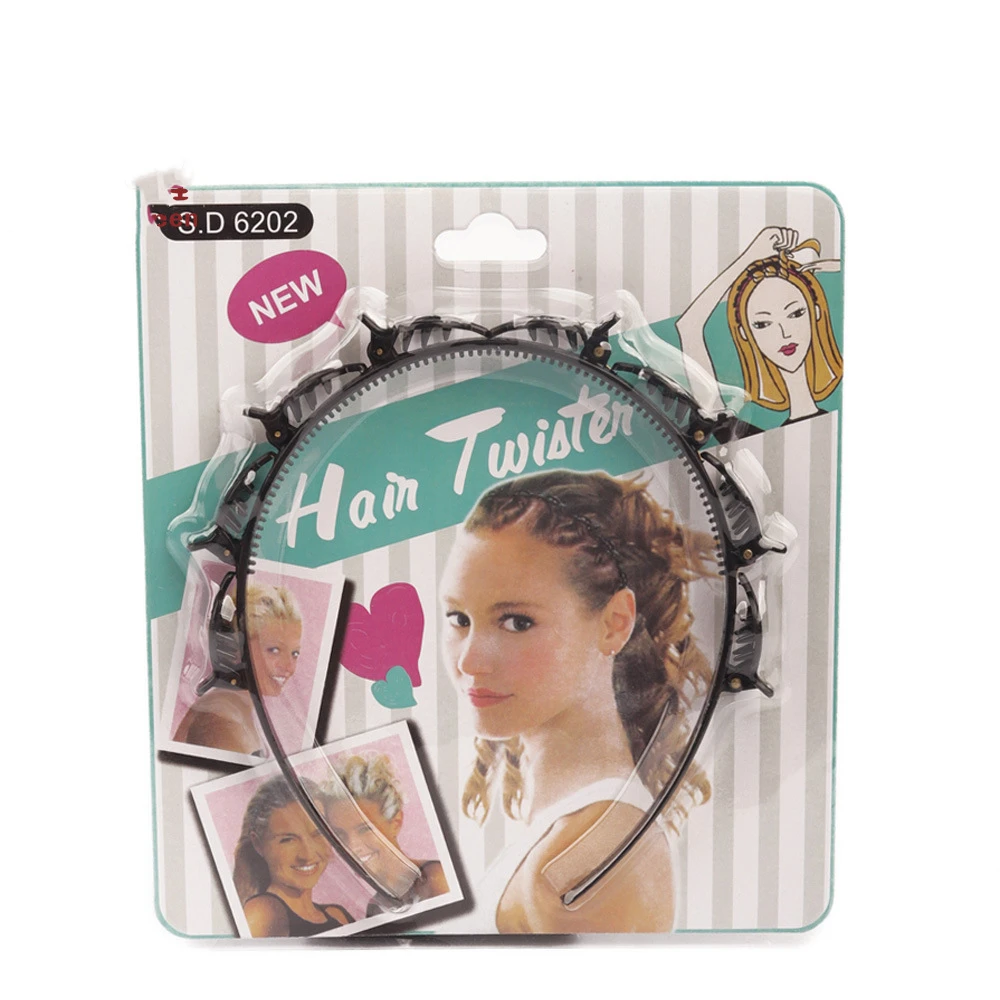 

Fashionable Korean Multi-Layer Hollow Woven Bangs Headband Head Buckle Partition Clip Hair Band Hair Clip Hair Accessories tool