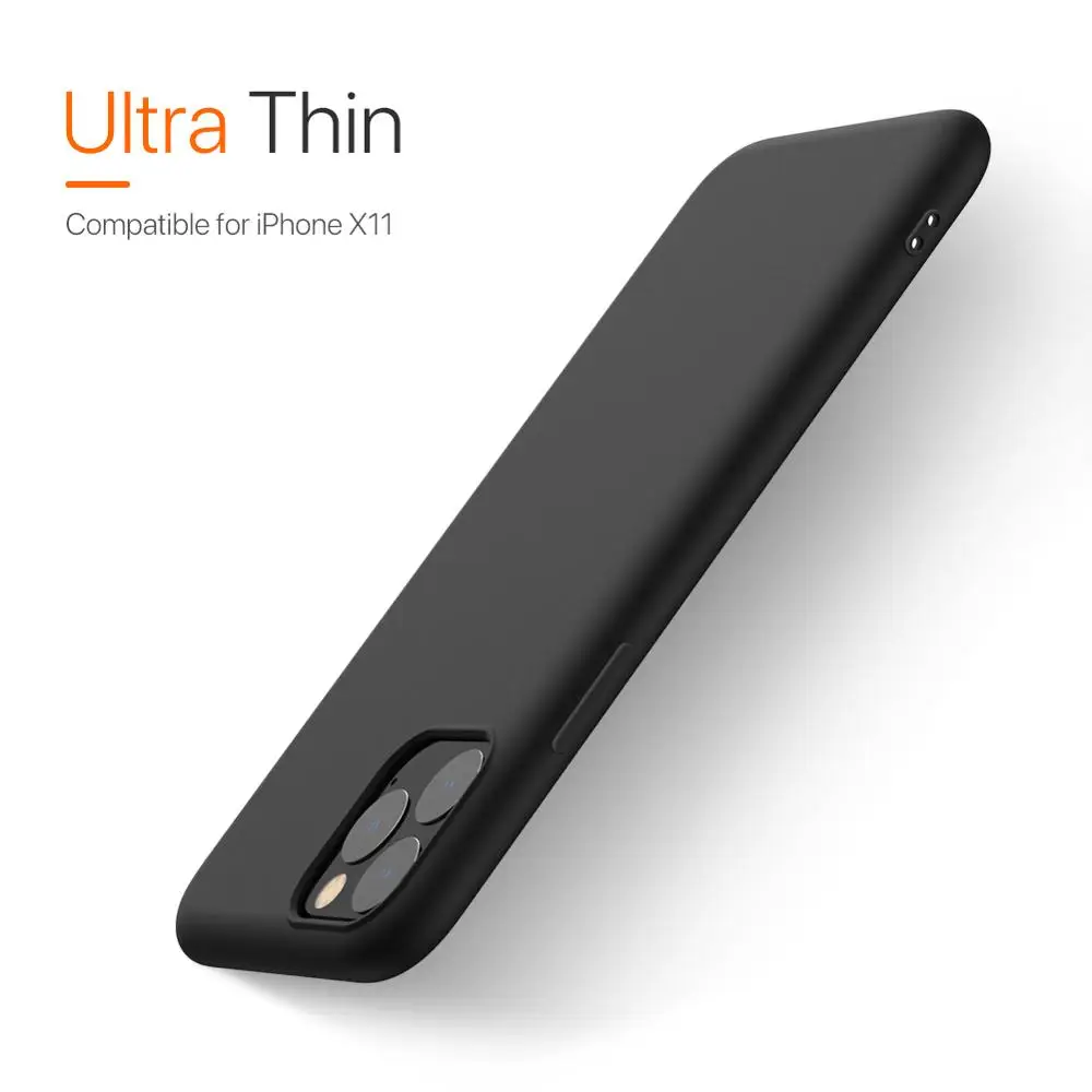100 шт чехол для телефона, совместимый с iPhone 11 Pro, ультра тонкий и полностью защитный жидкий силиконовый мягкий чехол 6,5''