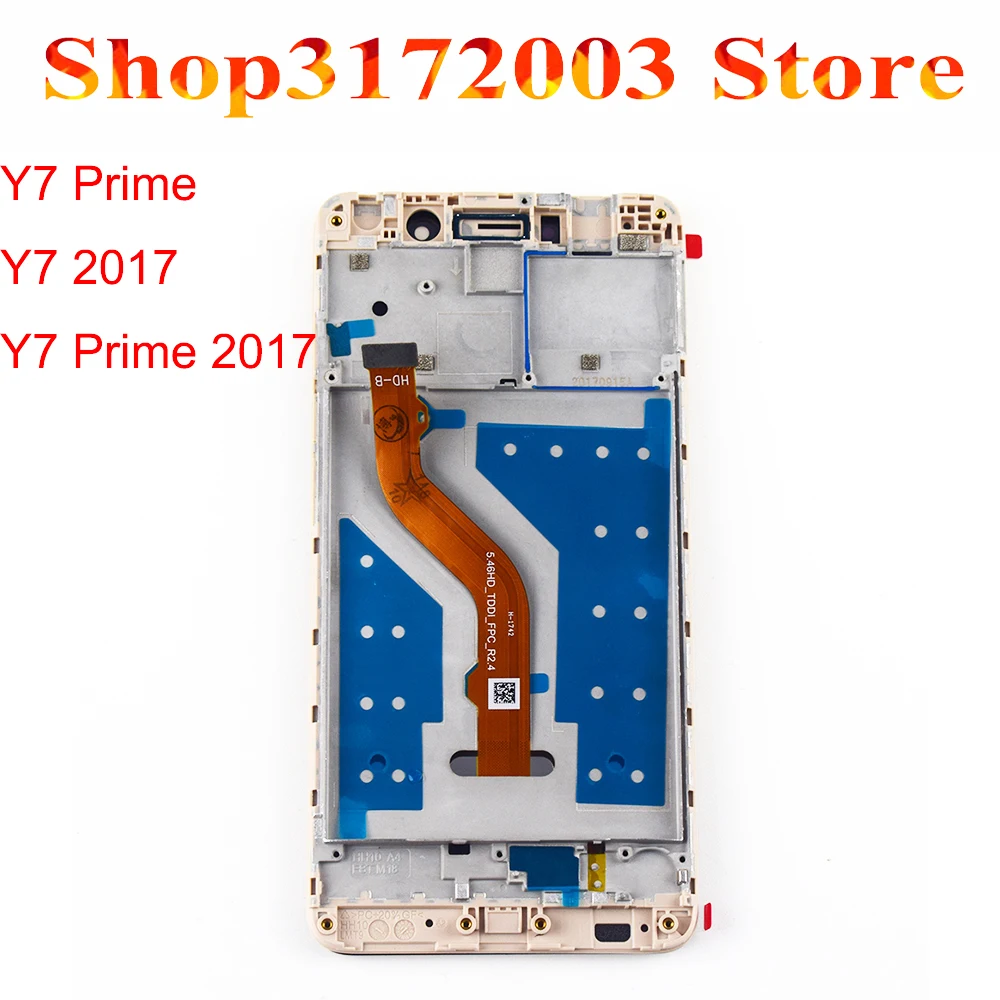 For Huawei Y7 Prime LCD Touch Screen Sensor TRT L21 L21A L21X LX2 LX1 LX3 2017 Display Assembly Frame | Мобильные телефоны и